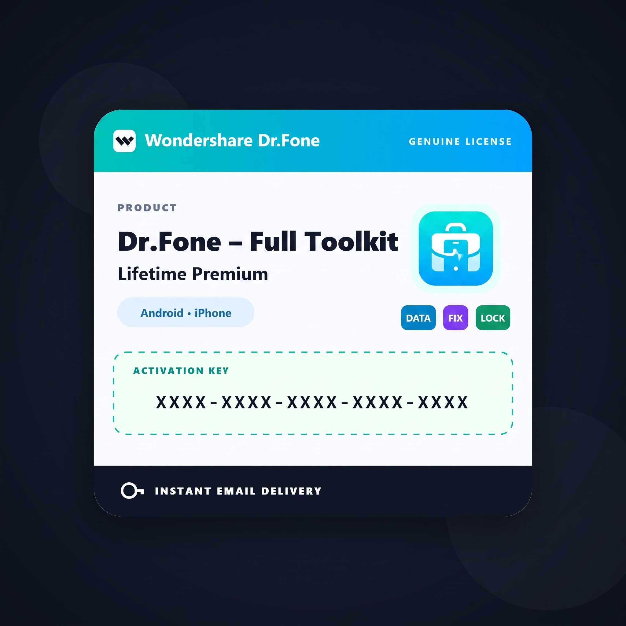 Dr.Fone – Full Toolkit (Android + iPhone) Lifetime